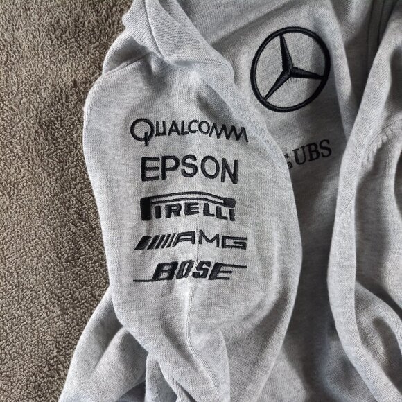 NWT Mercedes AMG Petronas F1 Hugo Boss Team Lux 1/4 Zip Sweatshirt Gray XXL - Picture 11 of 12